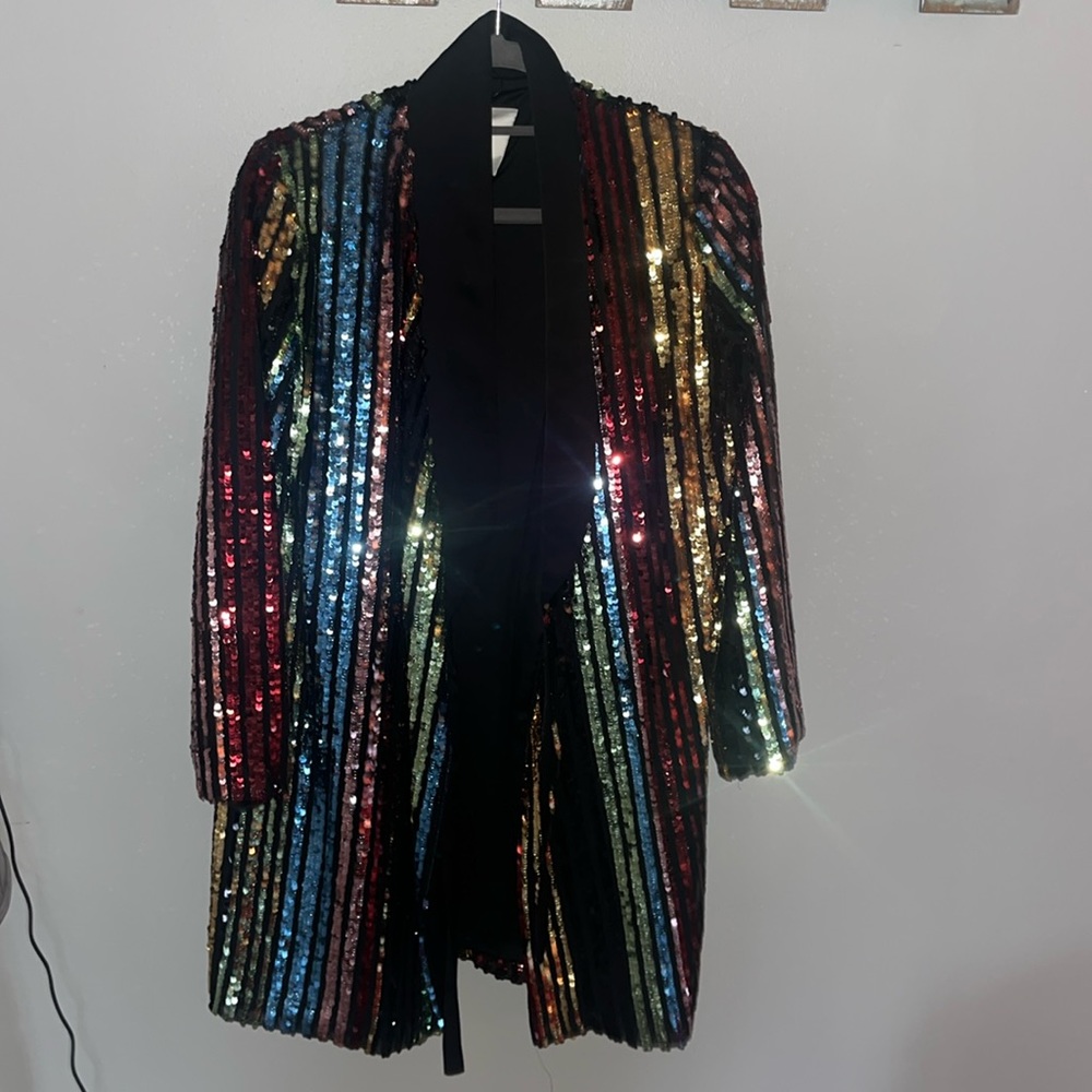 Super fun, metallic, barely worn blazer or blazer dress!!